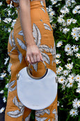 Vongole Circle Tote - White - PEDRO'S BLUFF - New Zealand Leather Bags & Accessories