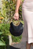 Vongole Circle Tote - Croc-Embossed Black - PEDRO'S BLUFF - New Zealand Leather Bags & Accessories