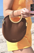 Vongole Circle Tote - Chestnut - PEDRO'S BLUFF - New Zealand Leather Bags & Accessories