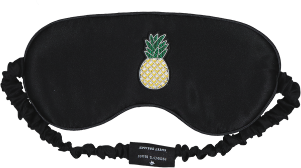 Mulberry Sleep Mask - Tropics (Black) - PEDRO'S BLUFF - New Zealand Leather Bags & Accessories