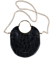 Vongole Circle Tote - Croc-Embossed Black - PEDRO'S BLUFF - New Zealand Leather Bags & Accessories