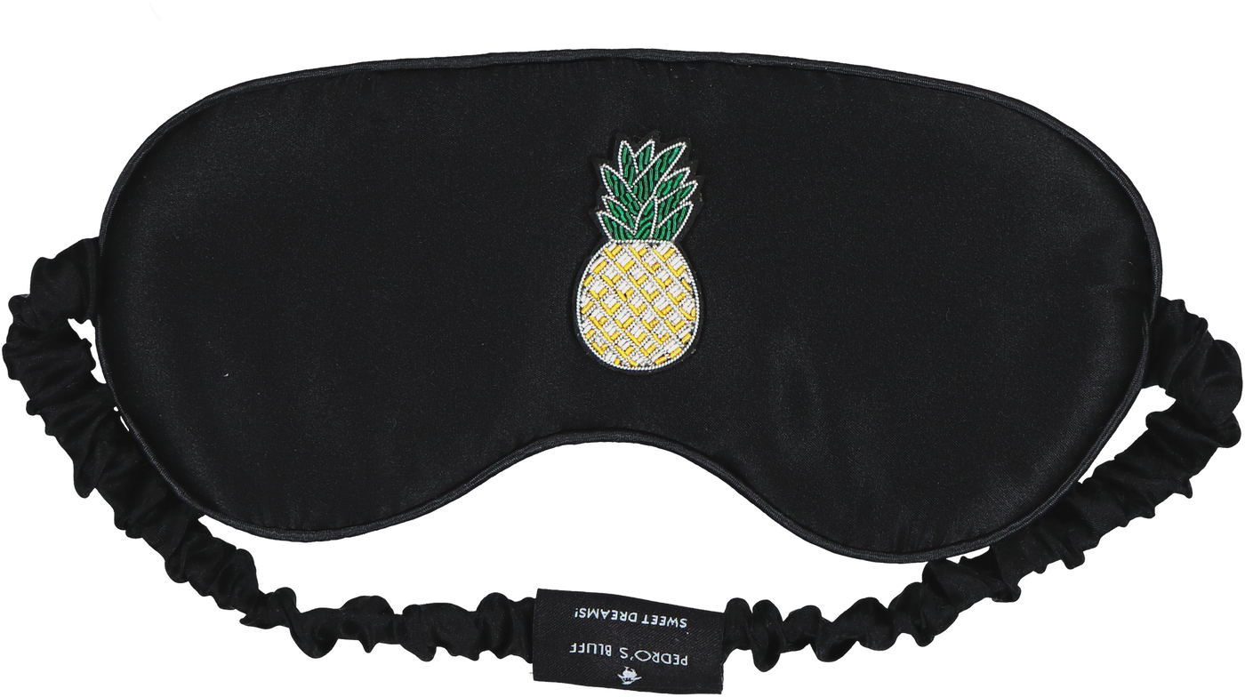 Mulberry Sleep Mask - Tropics (Black) - PEDRO'S BLUFF - New Zealand Leather Bags & Accessories
