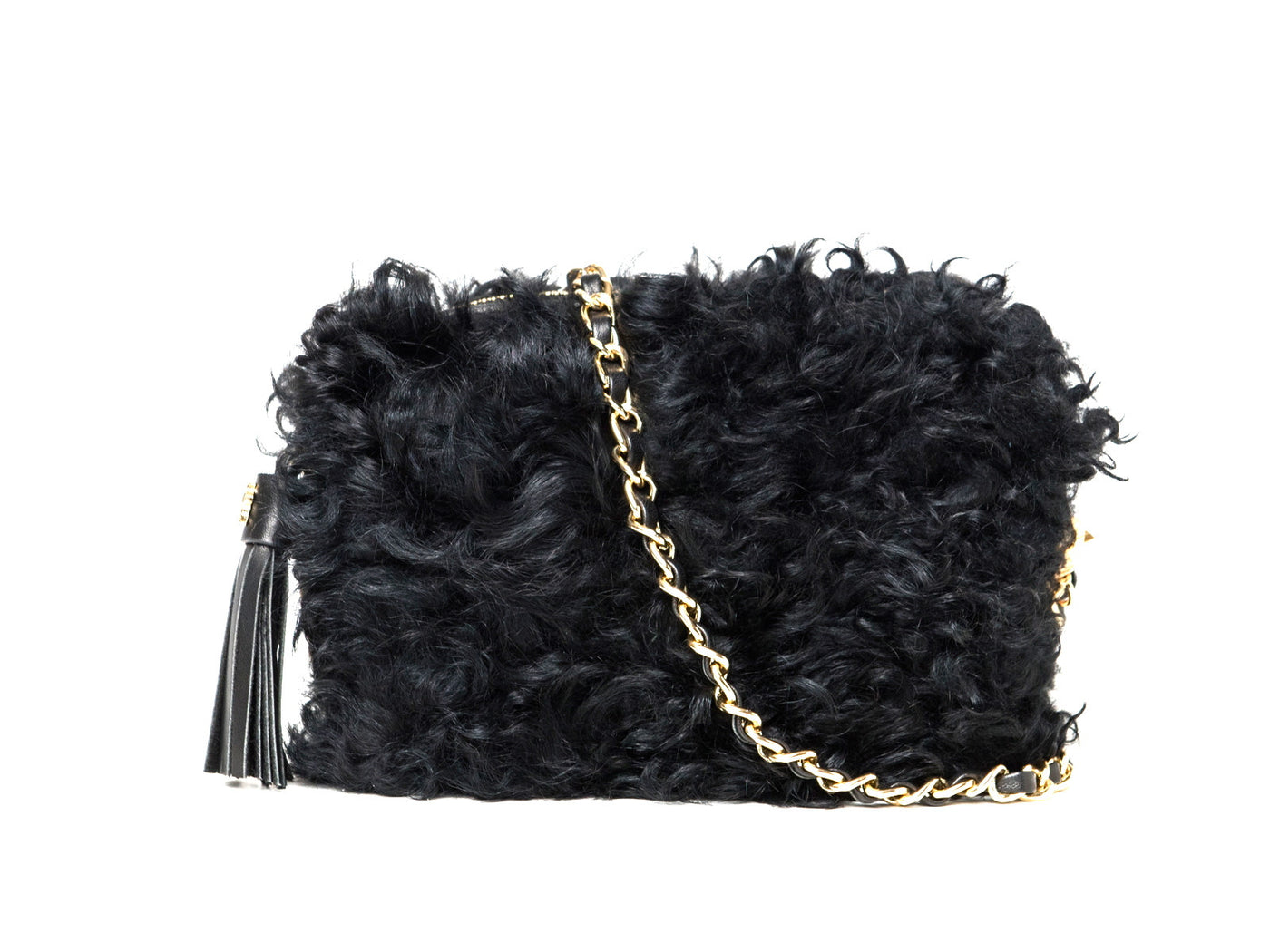 Fluffy Bluff Shearling Clutch - Black Sheep - PEDRO'S BLUFF - New Zealand Leather Bags & Accessories